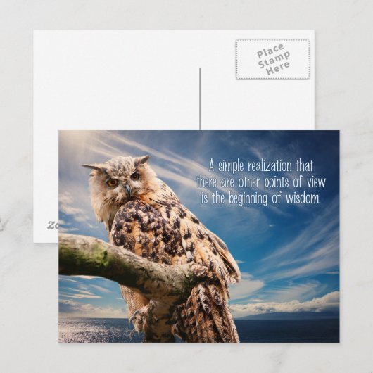 Wisdom Quote Owl briefkaart (Voorkant / Achterkant)
