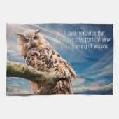 Wisdom Quote Owl handdoeken (Horizontaal)