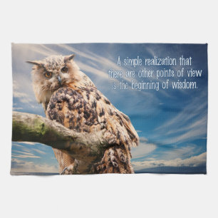 Wisdom Quote Owl handdoeken