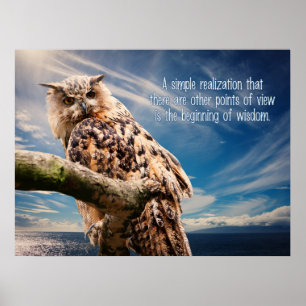 Wisdom Quote Owl poster