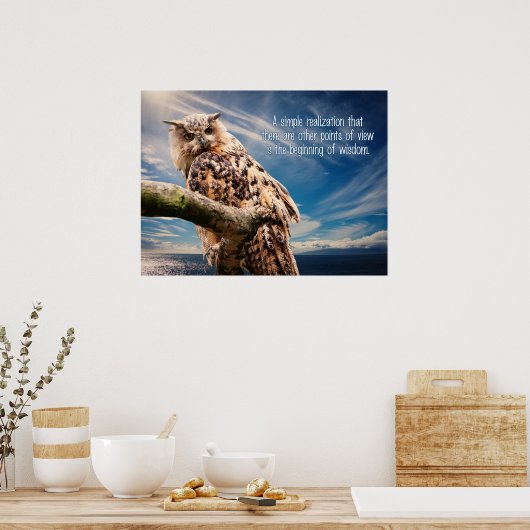 Wisdom Quote Owl poster (Keuken)