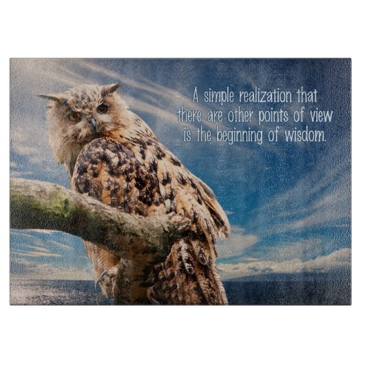 Wisdom Quote Owl snijbord Snijplank (Voorkant)