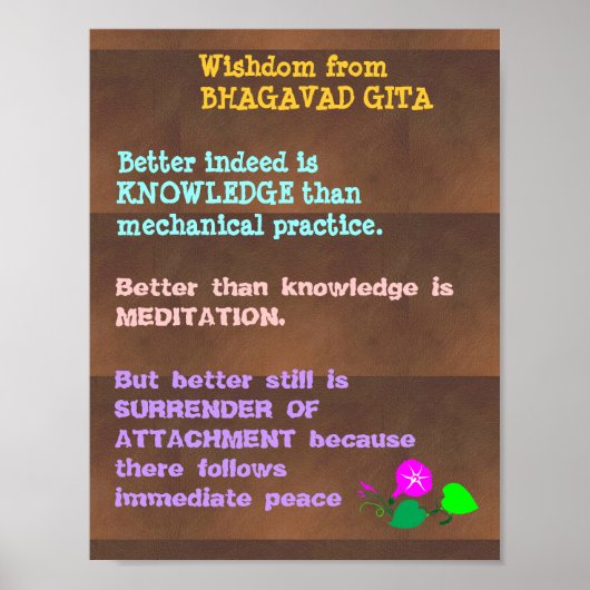 WISDOM Quotes from Bhagavad Gita Poster (Voorkant)