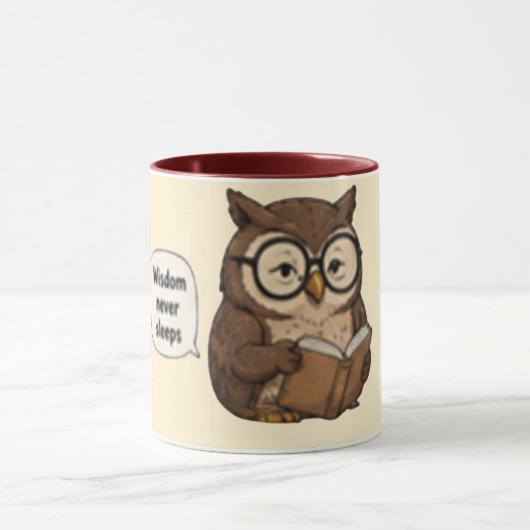 Wisdom Slaapt Nooit | Inspirerende Koffie Mok (Midden)
