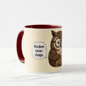 Wisdom Slaapt Nooit | Inspirerende Koffie Mok (Voorkant links)
