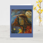 Wisdom Strength Beer Uil Wenskaart Kaart (Gele Bloem)