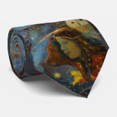 Wisdom Strength Owl Beer Native Maureen Girard Stropdas (Opgerold)