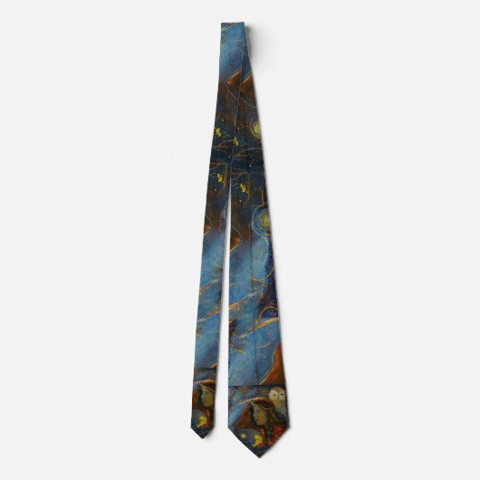 Wisdom Strength Owl Beer Native Maureen Girard Stropdas (Achterkant)