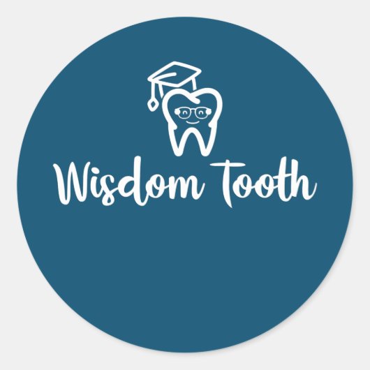 Wisdom tooth Dentist Dental hygienist Doctor Ronde Sticker (Voorkant)