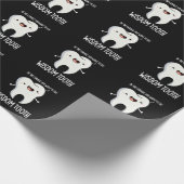 Wisdom Tooth Funny Dental Wise Tooth Pun Dark BG Cadeaupapier (Hoek)