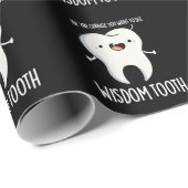 Wisdom Tooth Funny Dental Wise Tooth Pun Dark BG Cadeaupapier (Rol Hoek)