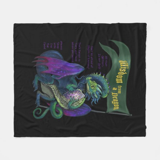 Wisdom uit een draak fleece deken (Voorkant (Horizontaal))