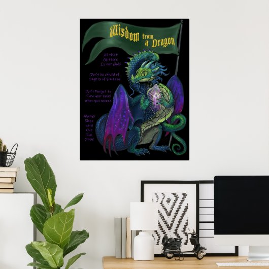 Wisdom uit een Poster Dragon afdrukken (Thuiskantoor)