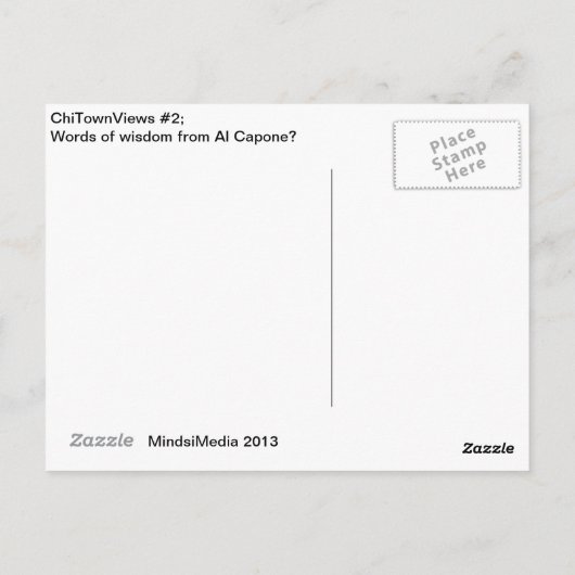 Wisdom van Al Capone? Briefkaart (Achterkant)