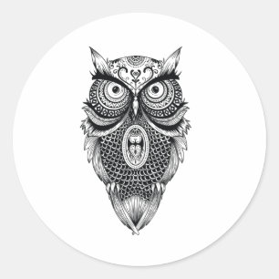 Wisdom van de Owl King Ronde Sticker