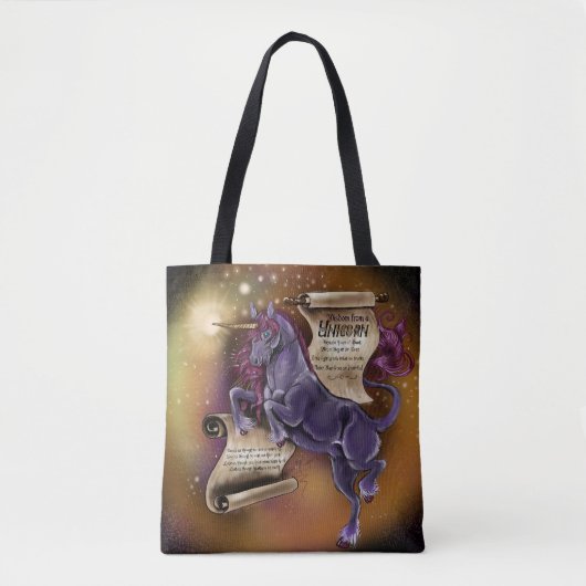 Wisdom van een Unicorn Tote Bag (Voorkant)