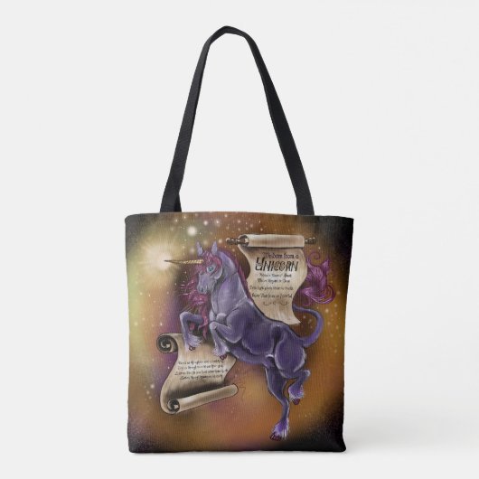 Wisdom van een Unicorn Tote Bag (Achterkant)