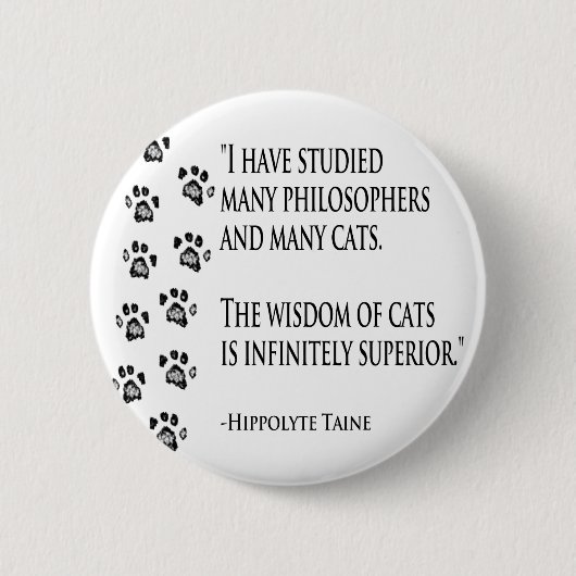 Wisdom van katten ronde button 5,7 cm (Voorkant)