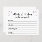Wisdom voor nieuw ouderlijk Baby shower (Voorkant / Achterkant)
