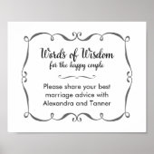 Wisdom Wedding Advice Sign Poster (Voorkant)