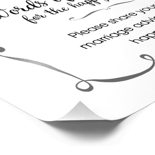 Wisdom Wedding Sign Foto afdrukken (Hoek)