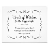 Wisdom Wedding Sign Foto afdrukken (Voorkant)