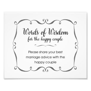Wisdom Wedding Sign Foto afdrukken