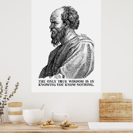 Wisdom weet dat je niets weet - SOCRATES Poster (Keuken)