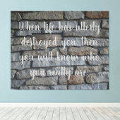 Wisdom: "Wie ben je echt" op een Canvas Afdruk (Insitu (Houten vloer))