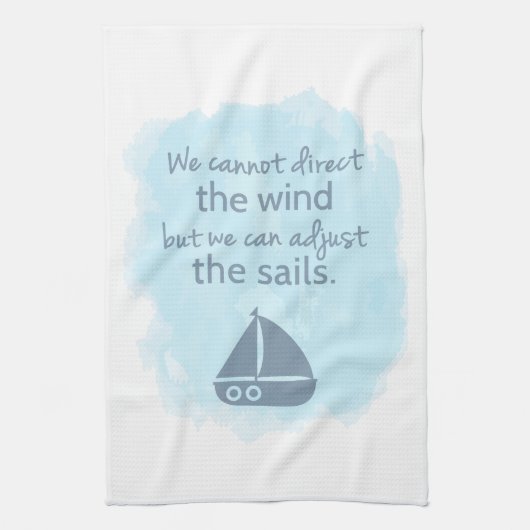 Wisdomstaal Zeilboot Citaat Theedoek (Verticaal)