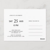 Wise 80 zwart-wit mannen verjaardagsuitnodiging briefkaart (Achterkant)