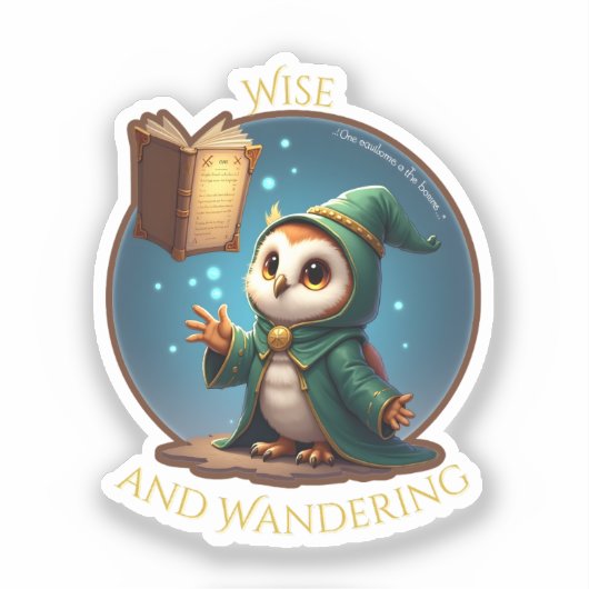 Wise and Wandering - Wizard Owl Sticker (Voorkant)
