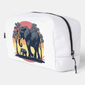 Wise and Wild – Retro Olifantenfamilie Zonsonderga Toilettasje (Rechterhoek)