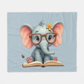 Wise Baby Elephant Fleece Deken (Voorkant (Horizontaal))