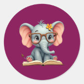 Wise Baby Elephant Ronde Sticker (Voorkant)