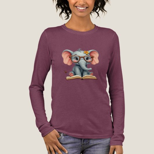 Wise Baby Elephant Tri-Blend Shirt (Voorkant)