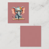 Wise Baby Elephant Vierkante Visitekaartje (Voorkant / Achterkant)