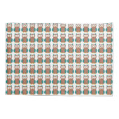 Wise Brown Blauwgroen Blue Barn Owl Bird Decor Kussensloop (Achterkant)