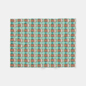 Wise Brown Blauwgroen Blue Barn Owl Cartoon Bird Fleece Deken (Voorkant (Horizontaal))