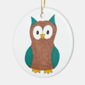 Wise Brown Blue Barn Owl Bird Animal Birdwatch Keramisch Ornament (Links)