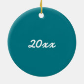 Wise Brown Blue Barn Owl Bird Animal Birdwatch Keramisch Ornament (Achterkant)