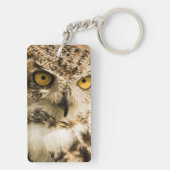 Wise Brown die naar je kijkt voeg je naam toe Sleutelhanger (achterkant)