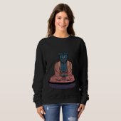 Wise Cat Buddha Ready To Give Advice To Cat  & Hat Trui (Voorkant volledig)