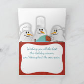 Wise chef-koks sneeuwpoppen kalkoen baby culinaire feestdagen kaart (Binnen)