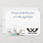 Wise chef-koks sneeuwpoppen kalkoen baby culinaire feestdagenkaart (Achterkant)