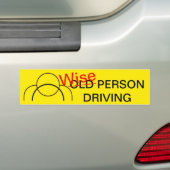 Wise die grappig rijdt bumpersticker (Op auto)