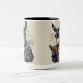 Wise Donkey — Mug Tweekleurige Koffiemok (Center)