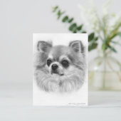 Wise Eyes Hand geschilderd Chihuahua Portret Briefkaart (Staand voorkant)