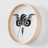 Wise Eyes Wandklok: Black Owl Design (Hoek)