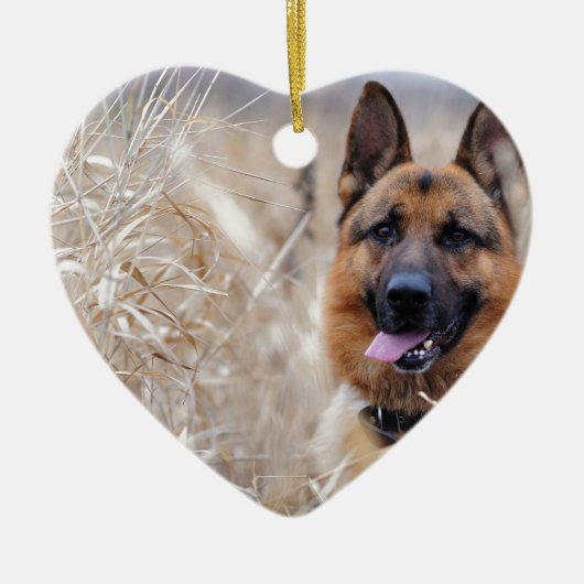 Wise German Shepherd Puppy Keramisch Ornament (Voorkant)
